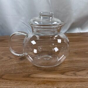 Primula Glass Teapot with Lid and Small Pitcher